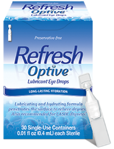 Refresh Optive Lubricant Eye Drops Single-Use Vials, 30 Count