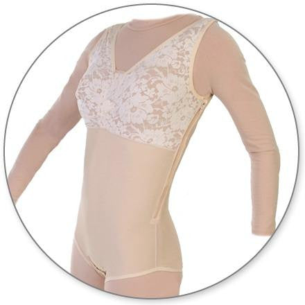 Style 37Z - Brief Body Garment Side Zippers with Suspenders | Compression  Garments (X-Large) Beige