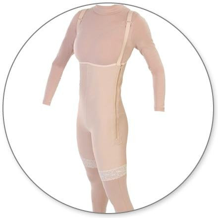 Style 34Z - Mid Thigh Body Garment Side Zippers Open Crotch -  DirectDermaCare