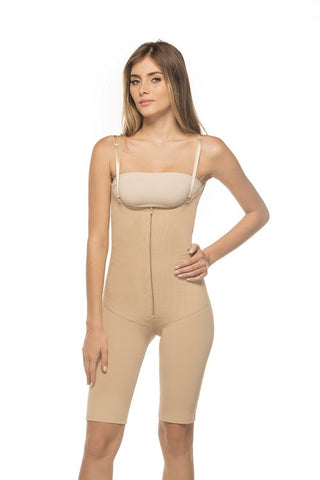 Post Op Tummy Tuck Abdominal Girdle Compression Garment w/Suspenders (S37)  Beige