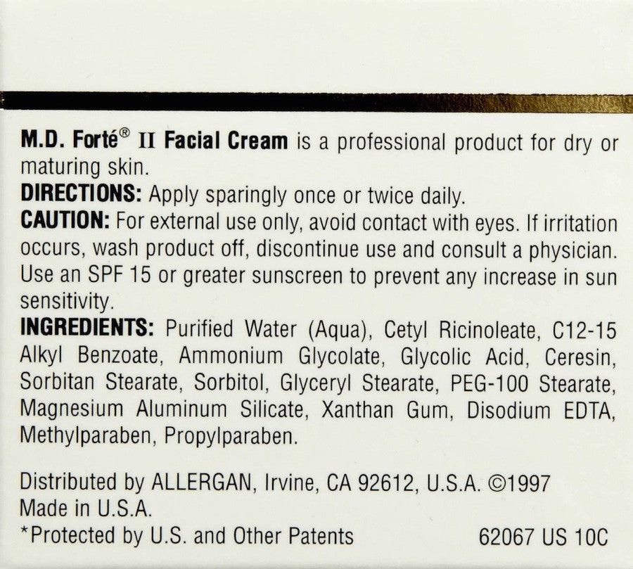M.D. Forté Facial Cream II - DirectDermaCare